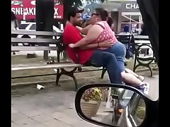 Chubby lesbians get down and dirty with a big dick.